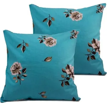 Povlak na dekorativní polštářek Home Elements Povlak na polštář modrý, květiny, sada 2 ks