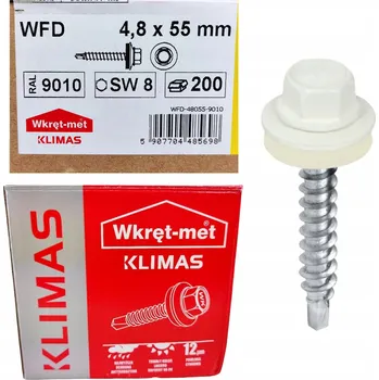 Šroub Farmářský šroub s podl. RAL 9010 4,8X55 (200ks)