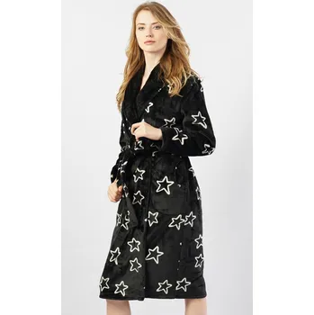 Dámský župan Dámský župan dlouhý Hvězdy černá XL