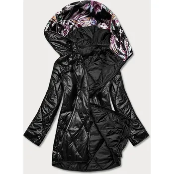 Černá dámská bunda s ozdobnou kapucí (B8126-1) odstíny černé 48