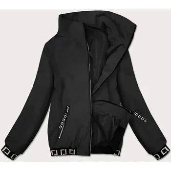 Krátká černá dámská bunda se stojáčkem (B8016-1) odstíny černé XL (42)