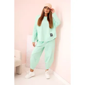 Kesi Włoski Komplet nových mikinových kalhot Punto světlá máta Kesi Włoski kaki 3286615