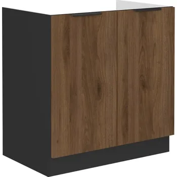 Obývací stěna Dřezová skříňka, ořech okapi/černá, MENZO 80 ZL 2F BB