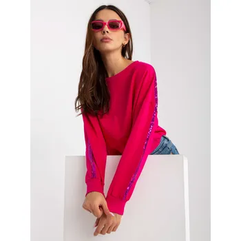 Dámský svetr Sweatshirt-RV-BL-8067.88-fuchsia RUE PARIS červená 3295240