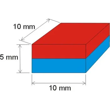 Dekorativní magnet Magsy Neodymový magnet kvádr 10x10x5 N 80 °C, VMM7-N42 Počet kusů: 20 ks
