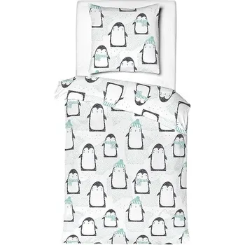 Povlečení Mistral Home Bavlněné povlečení Tučňáci 140 × 200, 70 × 90 cm
