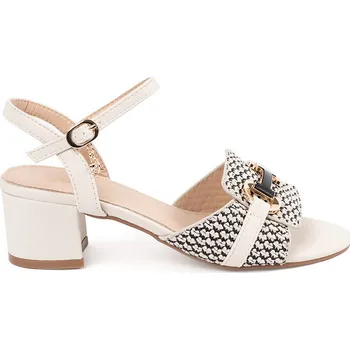 Dámské sandále Luxusní sandály bílé dámské na širokém podpatku 37