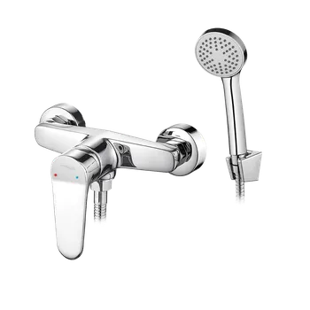 Vodovodní baterie Kuchinox Atez, nástěnná sprchová baterie s ruční sprchovou soupravou, chromová, LAV-BTK_041D