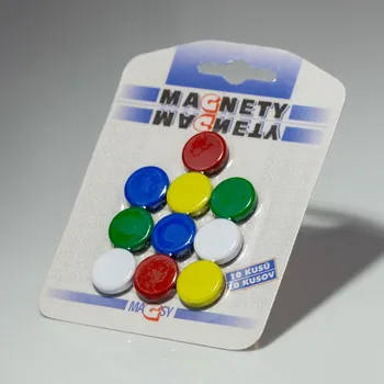 Dekorativní magnet Magsy Balený barevný magnet kulatý pr.20x5 barevný mix