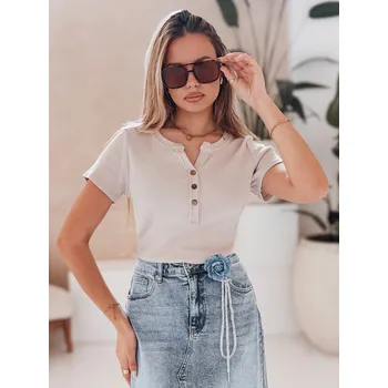 Dámská halenka Halenka dámská proužkovaná KISS LOOK béžová DStreet krémová 3330656