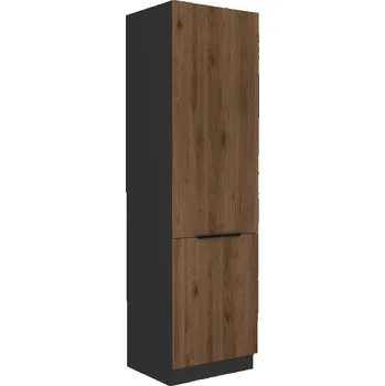 Obývací stěna Vysoká skříňka, ořech okapi/černá, MENZO 60 DK-210 2F
