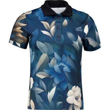 Dámské tričko Dámské funkční tričko s límečkem premium ALTISPORT VOJ/ALW097TR05 MODRÉ KVĚTY XS