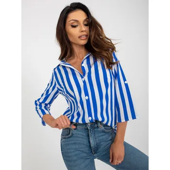 Dámská košile Blouse-LK-BZ-509300.70P-white-blue LAKERTA modrá 3297980