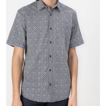 Pánská košile TOM TAILOR® PÁNSKÁ BAVLNĚNÁ KOŠILE S POTISKEM ČÍSEL - MODROBÍLÁ 3XL