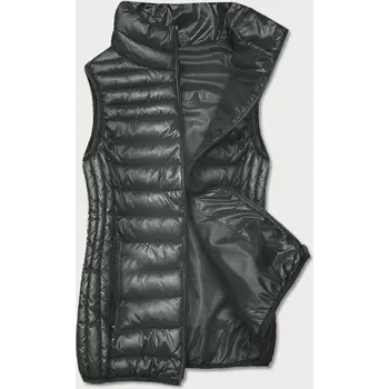 Dámská vesta Dámská vesta v khaki barvě se stojáčkem (B8233-11) odstíny zelené M (38)