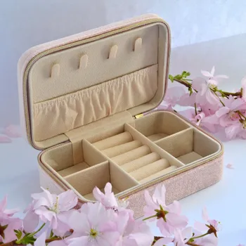 Šperkovnice Šperkovnice obdélníková na zip SK0004 růžová