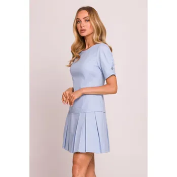 Dámské šaty Džínové minišaty MOE M842 světle modré EU velikost: S