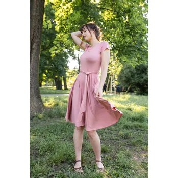 Dámské šaty Šaty Osudová Amabile s kr. rukávem, nižší gramáž, starorůžová Velikost: S