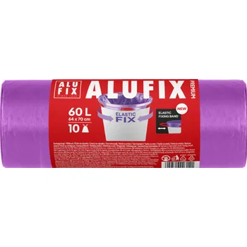 Pytle na odpadky Pytle Alufix Premium Elastic Fix - 64x70cm / 60l / 22my / 10ks