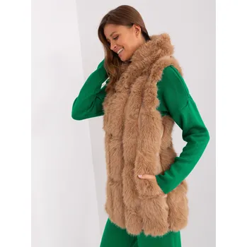 Dámská vesta Vest-AT-KZ-2379.96P-camel Wool Fashion Italia hnědá 3298381