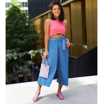 Osvětlení pro motocykl Gemre Blue wide pleated trousers Longo UR/CEO modrá | světle modrá 3330247