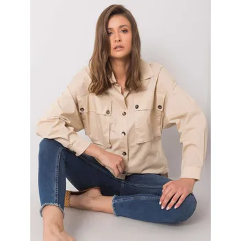 Dámské tričko Shirt-346-KS-027.47-beige RUE PARIS modrá 3292197