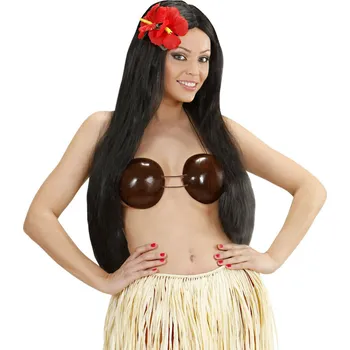 Karnevalový doplněk Havaj podprsenka kokosy, plastová