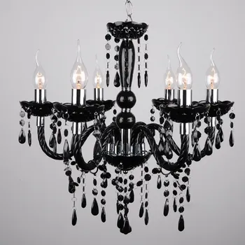 ACA DECOR Závěsný lustr PEGASUS max. 6x40W/E14/230V/IP20, černá barva