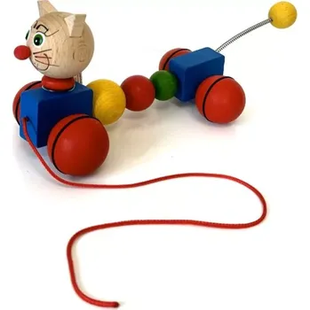 Dřevěná hračka Dřevěná tahací hračka Kočka