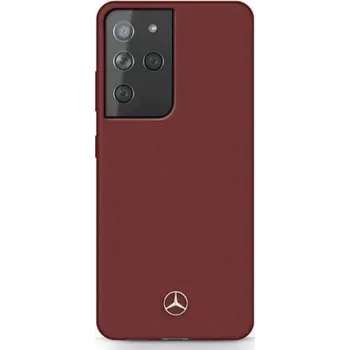 Pouzdro na mobilní telefon Mercedes Mercedes MEHCS21LSILRE S21 Ultra G998 červený/červený pevný silikonový kufr Line