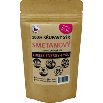 Smetanový sýr CHEESE ENERGY 4 YOU 40,7% PROTEIN 50g (Smetanový sýr Fitness + Outdoor 50g křupavý lyofilizovaný sýr do kapsy)