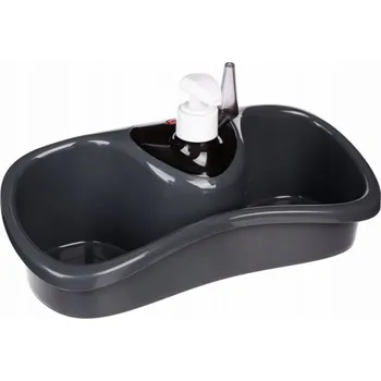 5five Dávkovač mýdla Sada na mytí nádobí s držákem na houbičku a dávkovačem tekutého mýdla, černá