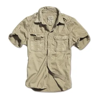 Pánská košile Košile RAW VINTAGE s krátkým rukávem KHAKI L - Na prodejně