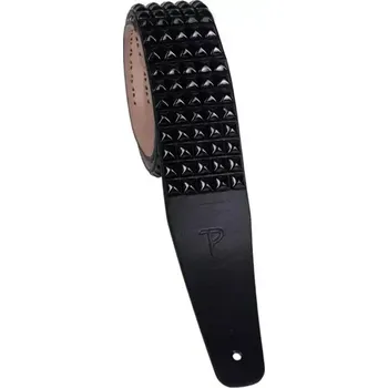 Kytarový popruh Řemen kytarový Perri’s Leathers 7112 Studded Leather Black