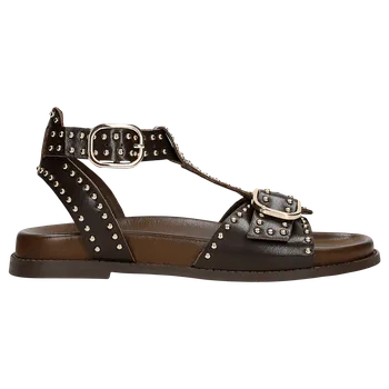 Dámské sandále Hnědé Kožené Dámské Sandály S Cvoky Wojas 7624052 39