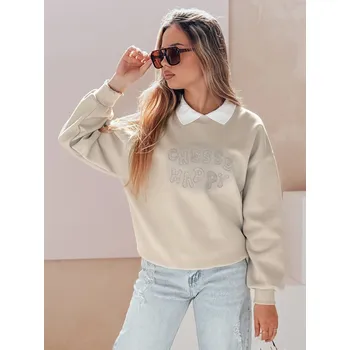 Dámská mikina Dámská oversize mikina s potiskem HAPIRES DStreet krémová 3285362