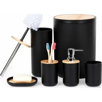 Masážní přístroj Vilde 6dílná koupelnová sada 568053 černá