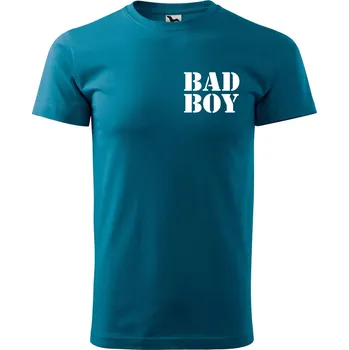 Pánské tričko s potiskem Bad boy Velikost: 2XL, Barva trička: Petrolejová