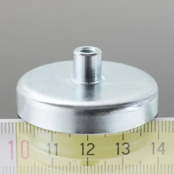 Magsy Magnetická čočka se stopkou pr. 40 x výška 8 mm s vnitřním závitem M4, délka závitu 8 mm