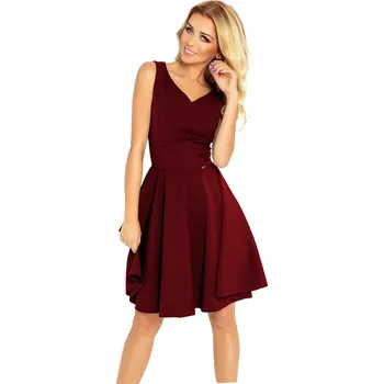 Dámské šaty Rozevláté šaty s výstřihem Numoco NUMOCO tmavě červená 3313016