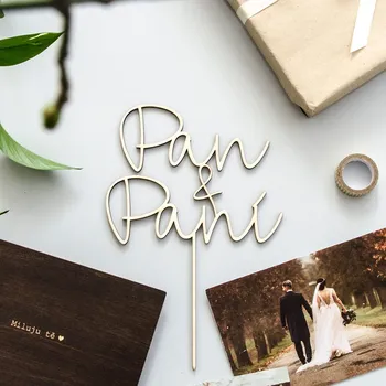 Svatební dekorace Dědova dílna Dřevěný zápich Pan&Paní