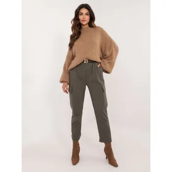 Dámské oblečení Trousers-TW-SP-BI-6-1313.47-khaki Och Bella hnědá 3299537