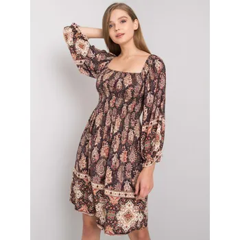 Dámské šaty Dress-TW-SK-BI-H3748.22X-dark brown Och Bella hnědá 3294147