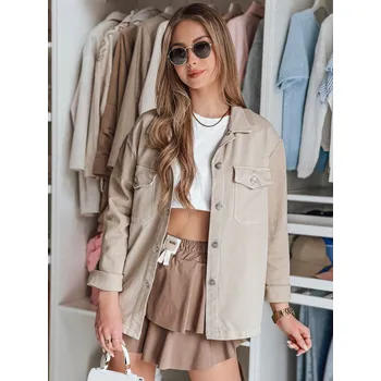 Dámská casual bunda Dámská oversize košilová bunda OVERBOR DStreet krémová 3280534