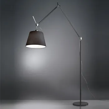 Stojací lampa Artemide Designová stojací lampa Tolomeo Mega, 1xE27, černá, s vypínačem Materiál stínidla: Černá textilie, Průměr stínidla: 32 cm