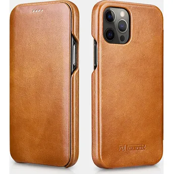 Pouzdro na mobilní telefon iCarer Knížkové pouzdro pro iPhone 12 Pro MAX - iCarer, Vintage Khaki 01.20.RIX1202-GG