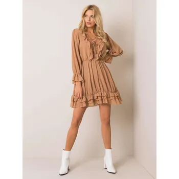 Dámské oblečení Dress-TW-SK-BI-0761.92-camel Och Bella oranžová 3291681