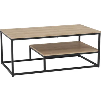 Obývací stěna Konferenční stolek, dub světlý / černá, LARON