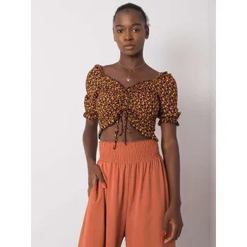 Dámská košile Blouse-RO-BZ-2516-8.28-black-yellow RUE PARIS hnědá 3293769