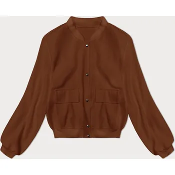 Hnědá vlněná bunda typu "bomber" (15687) odcienie brązu ONE SIZE